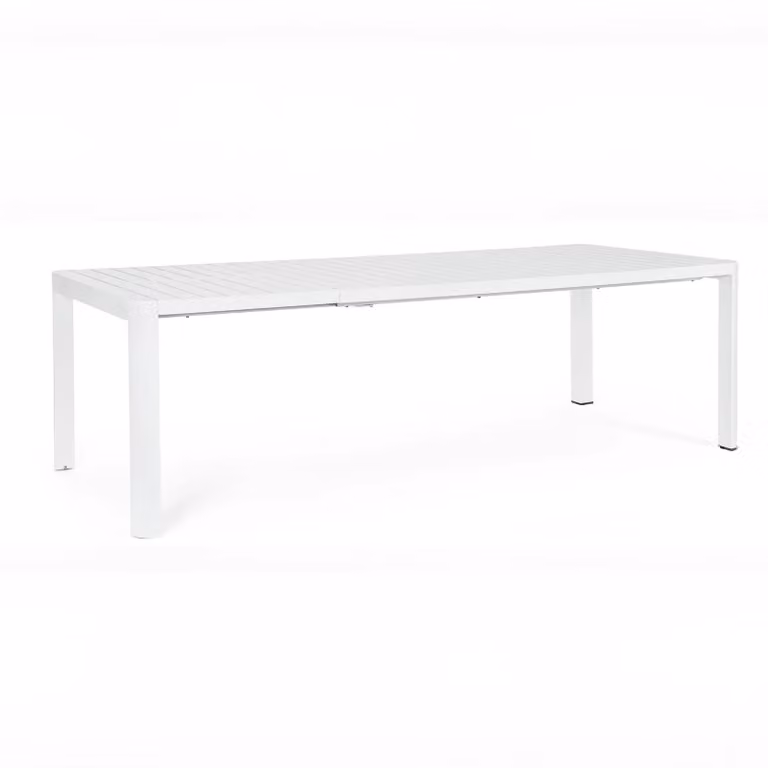 Tavolo allungabile KIPLIN in alluminio bianco 180×100 cm – 240×100 cm