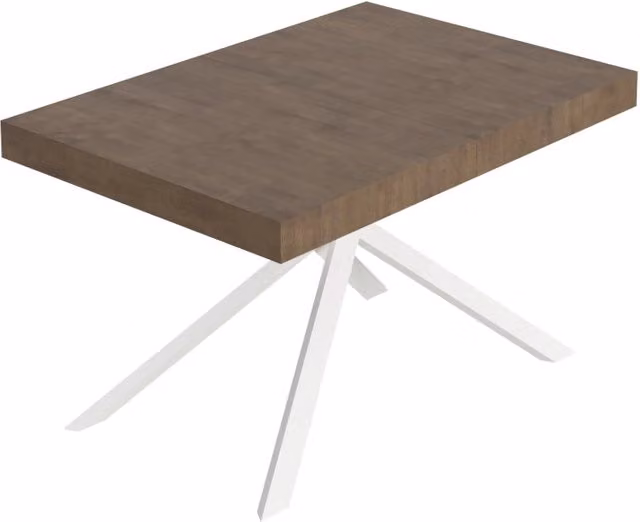 Tavolo allungabile 90x130/234 cm Niketis noce gambe bianche