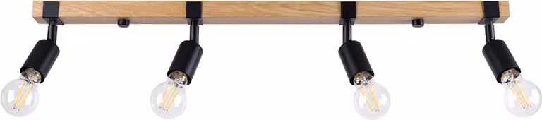 Faretto spot LIMERO nero-legno 4xE27x15W in legno, dimensioni: 14x15x89 cm, IP20, Pure Lume