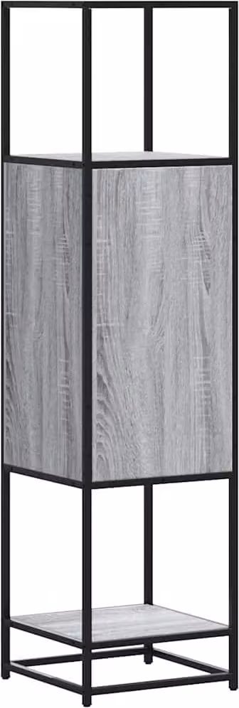 Credenza Grigio Sonoma 35,5x35x139 cm Legno Multistrato Metallo