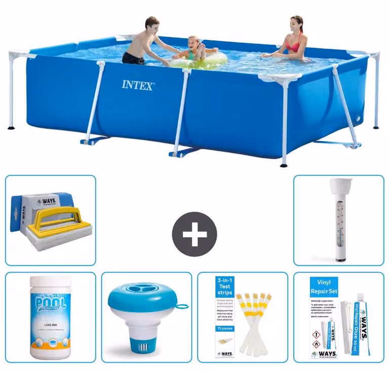 Piscina fuori terra rettangolare - 300x200x75 cm - 7 pezzi - Modello S21255