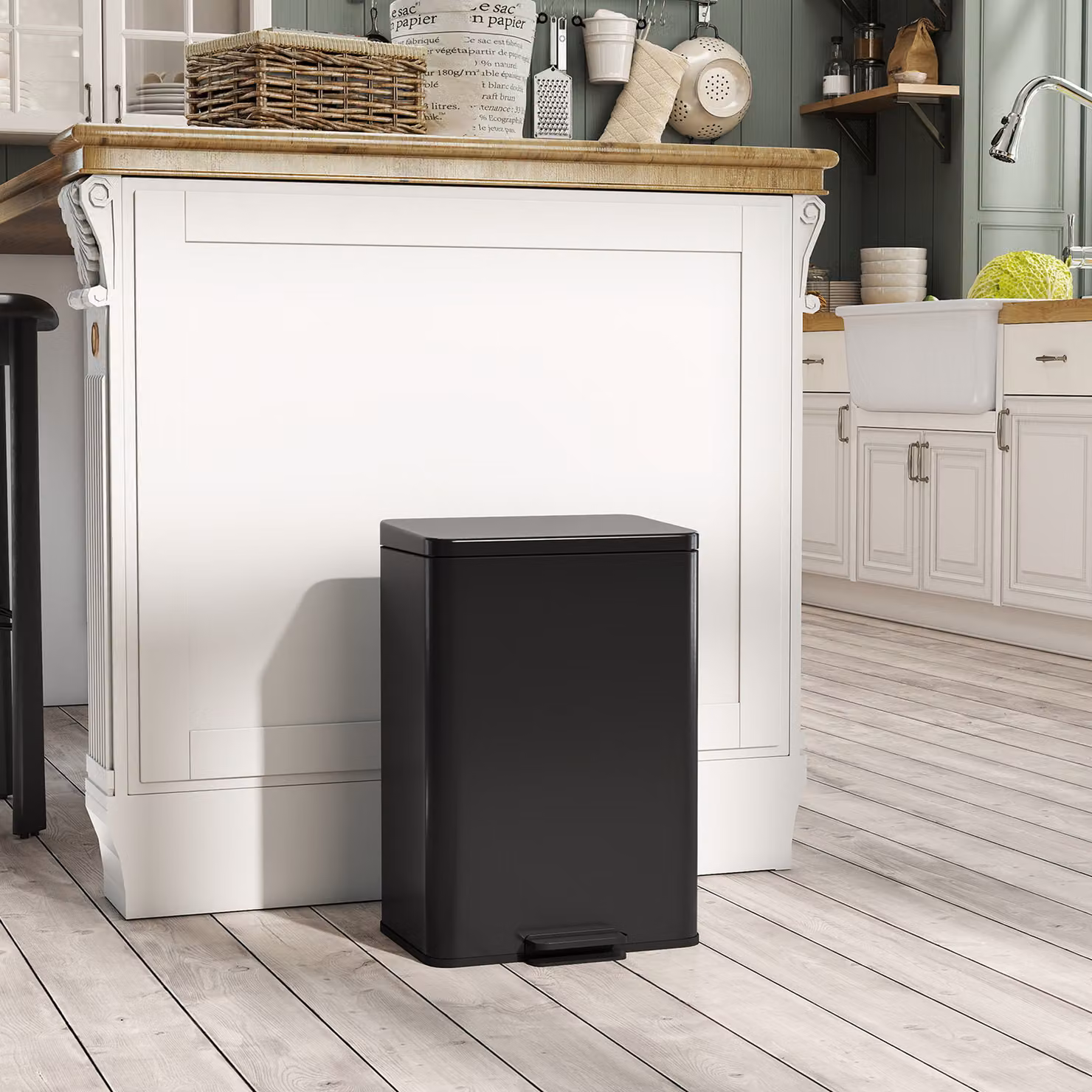 Pattumiera a pedale HOMCOM da 20 L con coperchio soft-close e secchio rimovibile, Nero opaco – 2