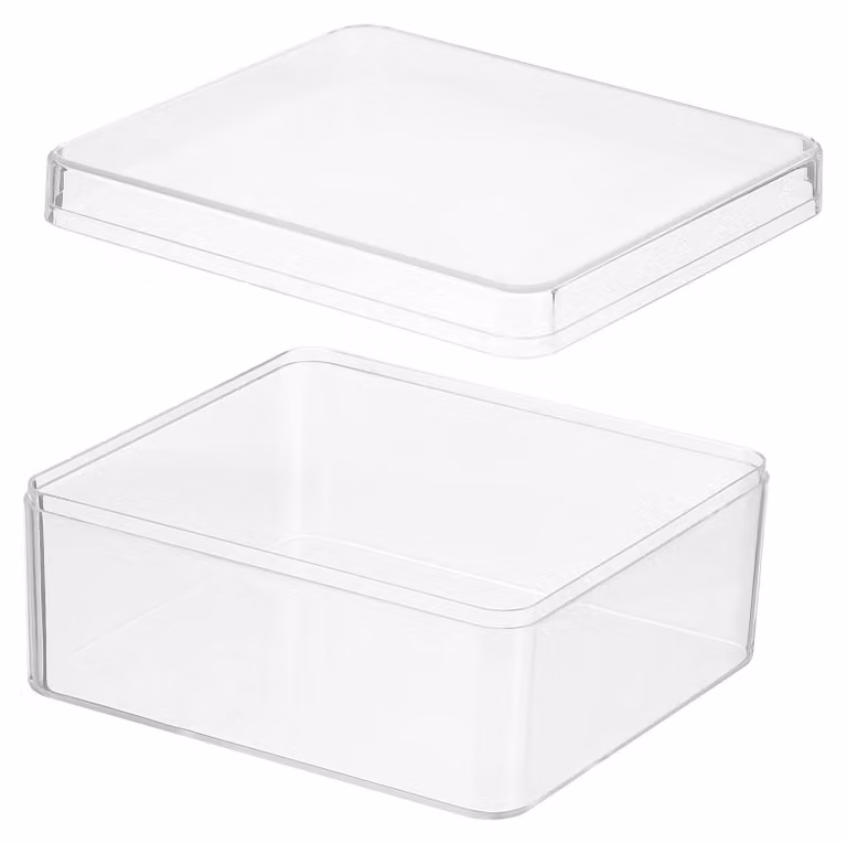 Omgoods - Contenitore trasparente in acrilico con coperchio, 13 x 12 x 6 cm