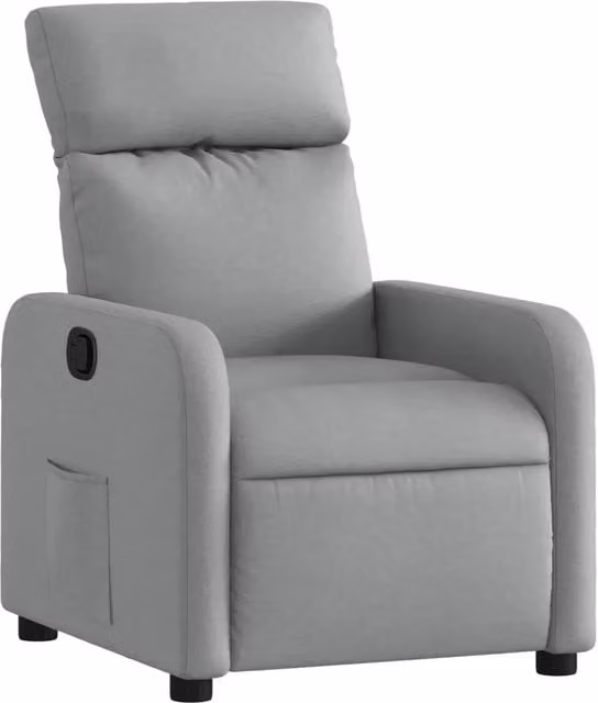 Poltrona | Sedia Relax Reclinabile in Tessuto Grigio Chiaro