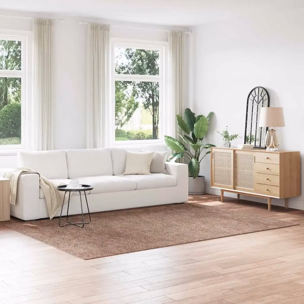 Tappeto Shaggy vidaXL Marrone Moderno Antiscivolo e Lavabile in Polipropilene L: 200 cm, P: 290 cm