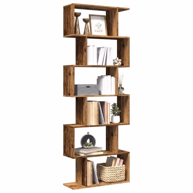 Libreria Divisorio Design Mania con 6 Ripiani in MDF Colore Marrone Antico L: 70 cm, P: 24 cm, H: 193 cm