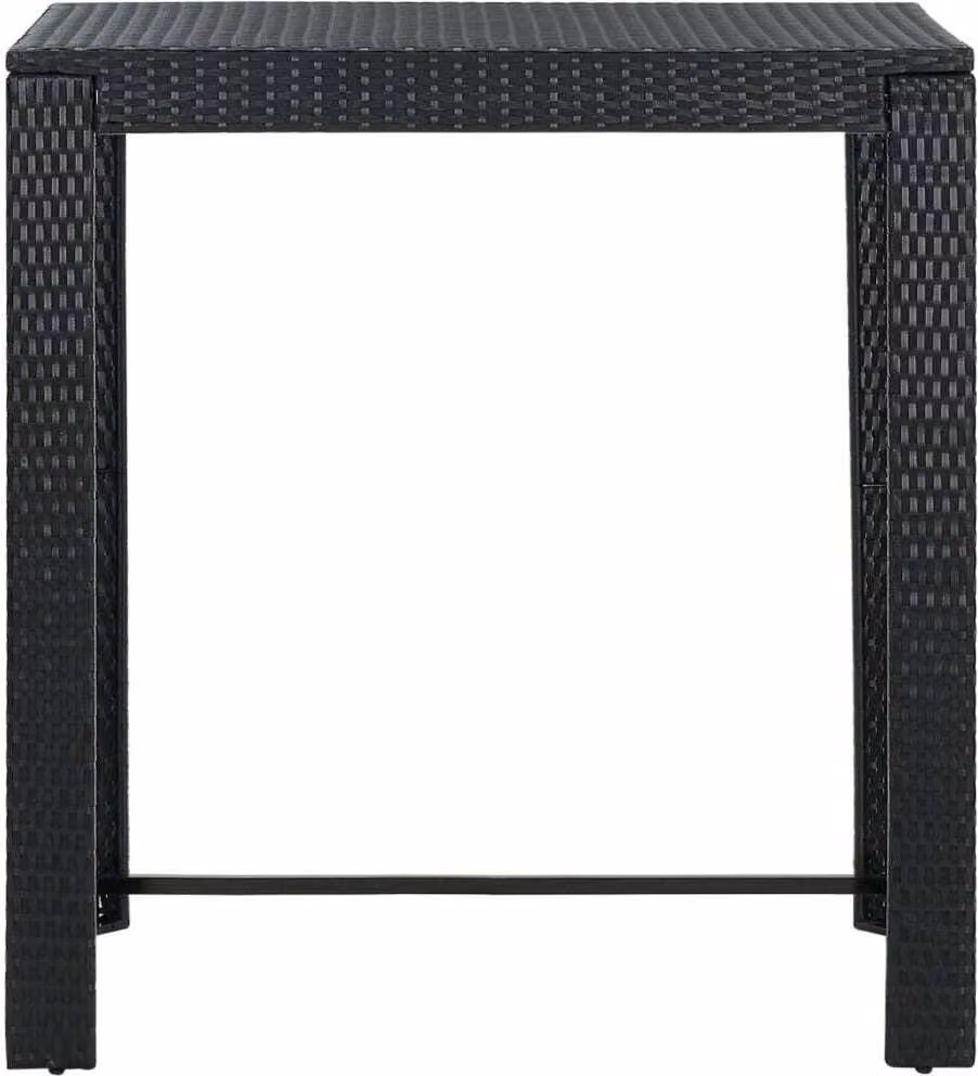 Tavolo da Bar da Giardino Nero 100x60,5x110,5 cm Polyrattan