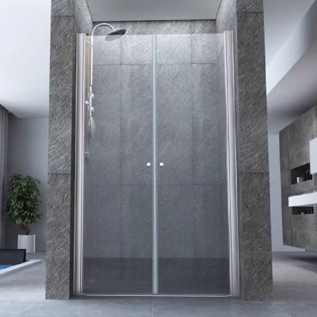 Porta doccia due ante saloon cristallo 8mm trasparente h.195cm Marlon 195 cm