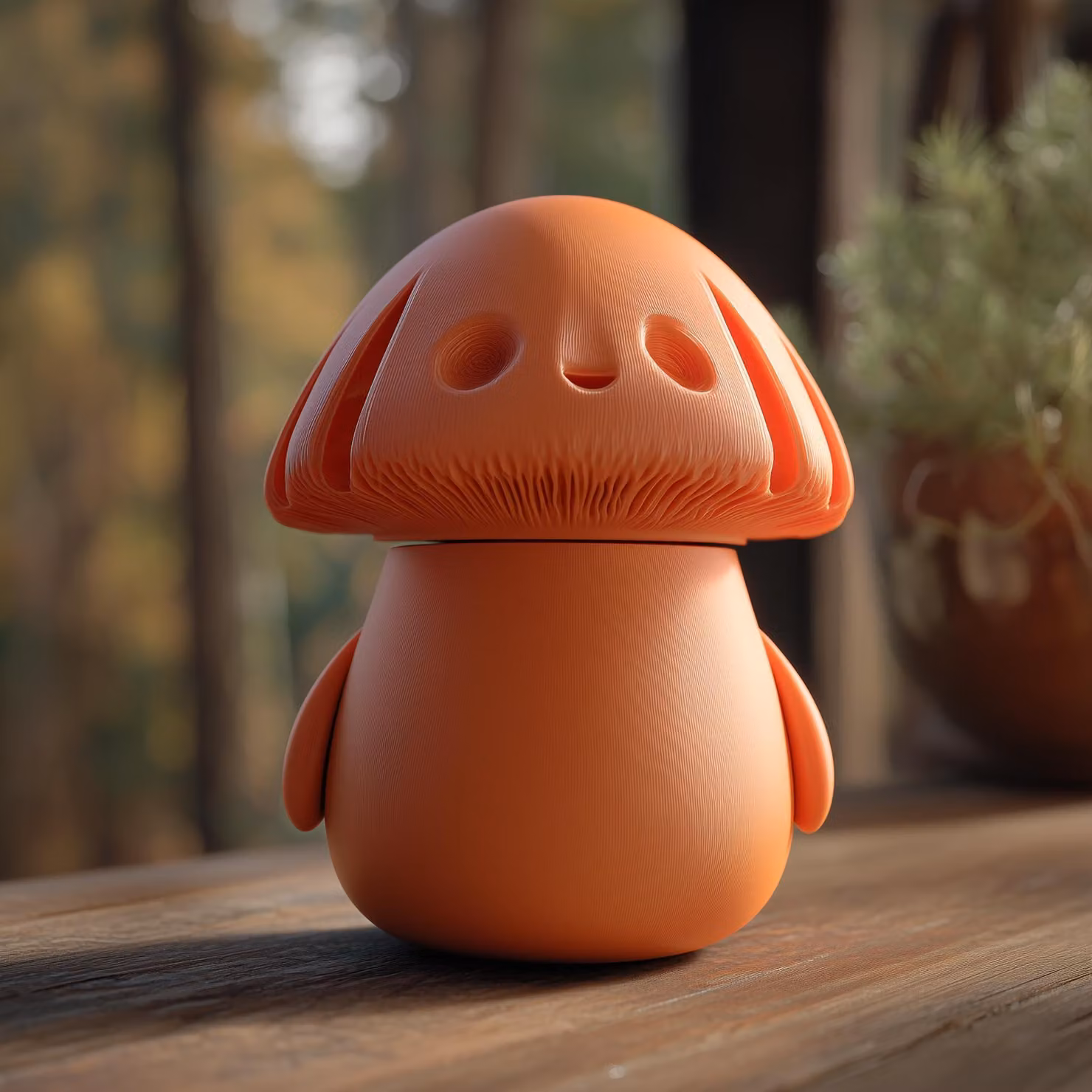 Decords: Urna commemorativa 3D a forma di fungo, con coperchio, 31 cm