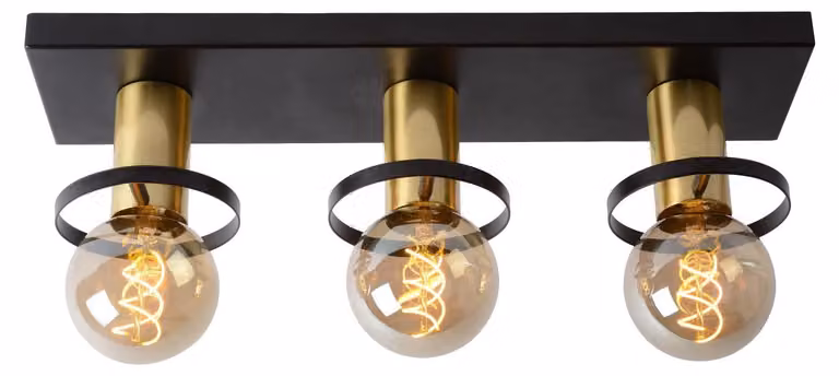Lucide ANAKA plafoniera 3x E27 nero, oro opaco, ottone 45179/03/30