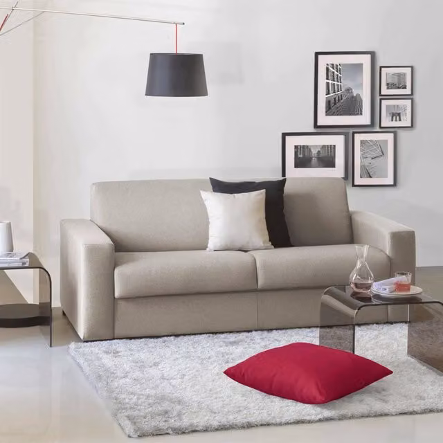 Divano a 3 posti Ayta TALAMO ITALIA in tessuto beige per soggiorno, L: 220 cm, H: 90 cm, P: 95 cm