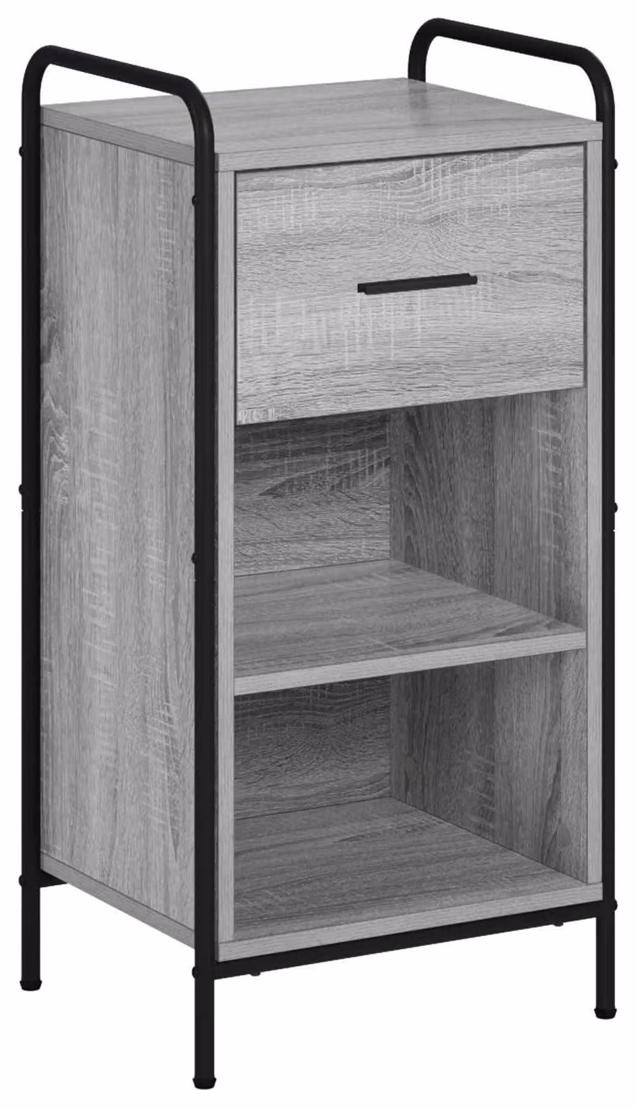 Mobile contenitore Sonoma grigio, 97 x 33 x 81 cm, realizzato in materiale composito di legno