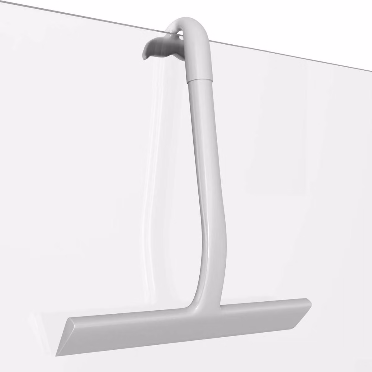 INF Raschietto in silicone per doccia 22.5x21x1.9 cm lama morbida manico antiscivolo per vetro e specchi Grigio