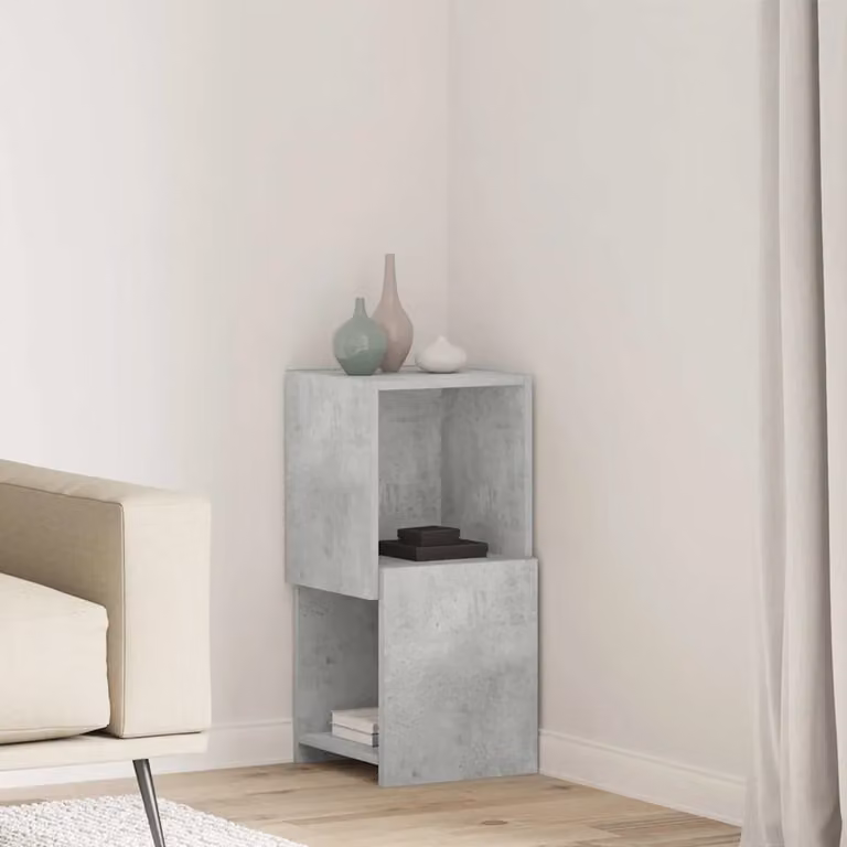 Mobile angolare vidaXL in legno MDF grigio per soggiorno L/P/H: 30,5 x 30 x 65 cm