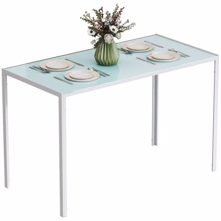Tavolo da pranzo Tavolo da cucina, tavolo grande, design moderno, 120 cm x 60 cm x 75 cm, bianco