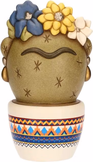 Cactus Thun x Frida Kahlo in ceramica multicolore, medio