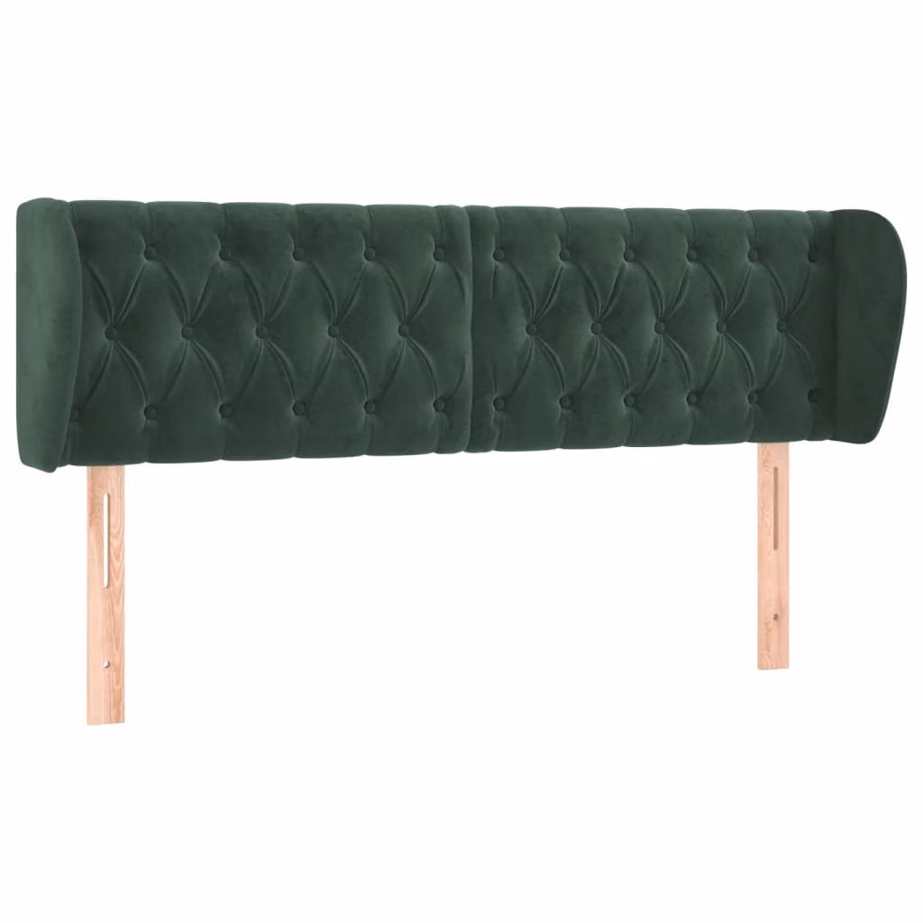 Testiera ad Orecchio Verde Scuro 147x23x78/88 cm in Velluto