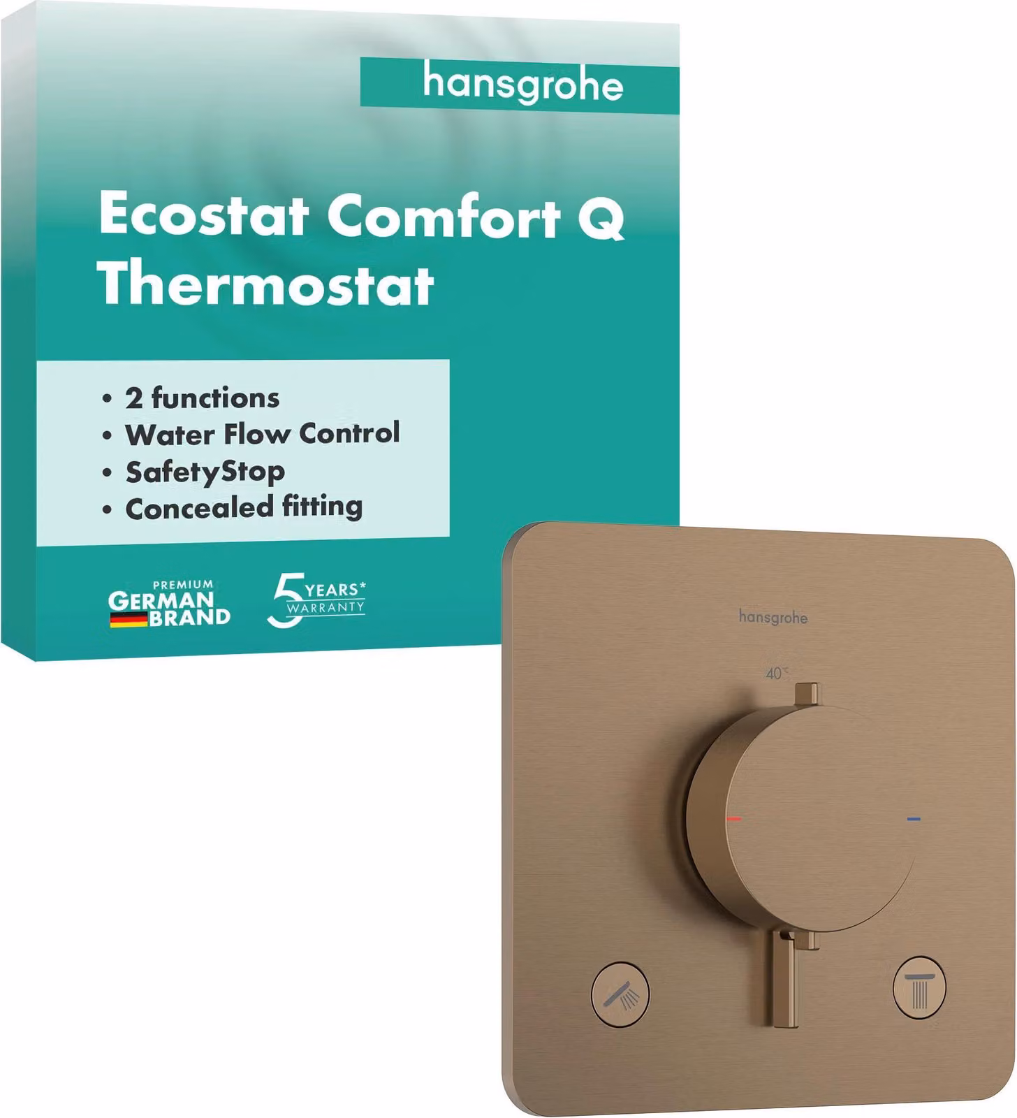 hansgrohe Set finito termostato da incasso Ecostat Comfort Q 2 utenze BBR, 1 pz.