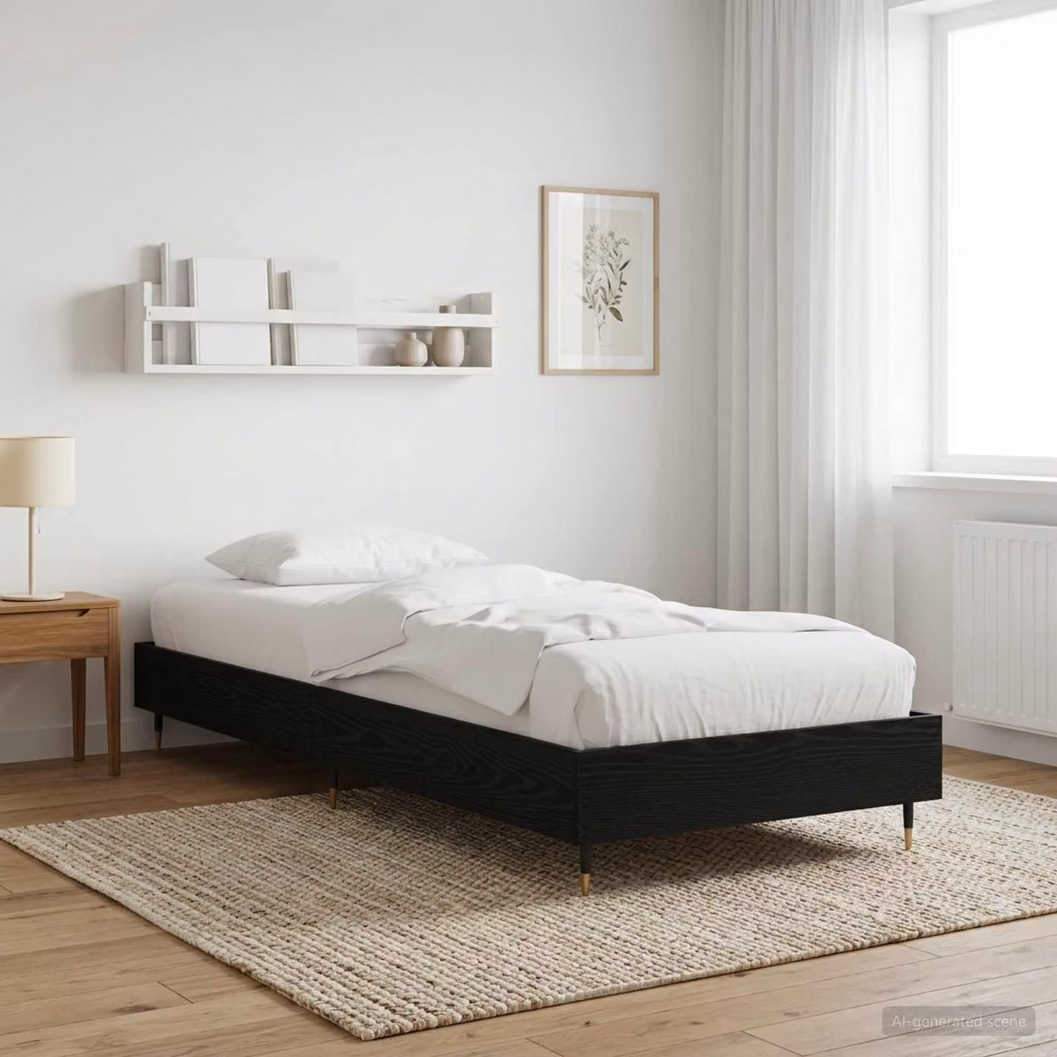 Struttura del letto moderna vidaXL in legno rovere e nero L 200 cm x P 80 cm x H 83 cm