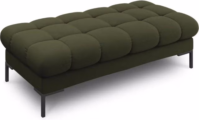 Cosmopolitan Design - Panca "Bali" 2 posti in tessuto strutturato verde