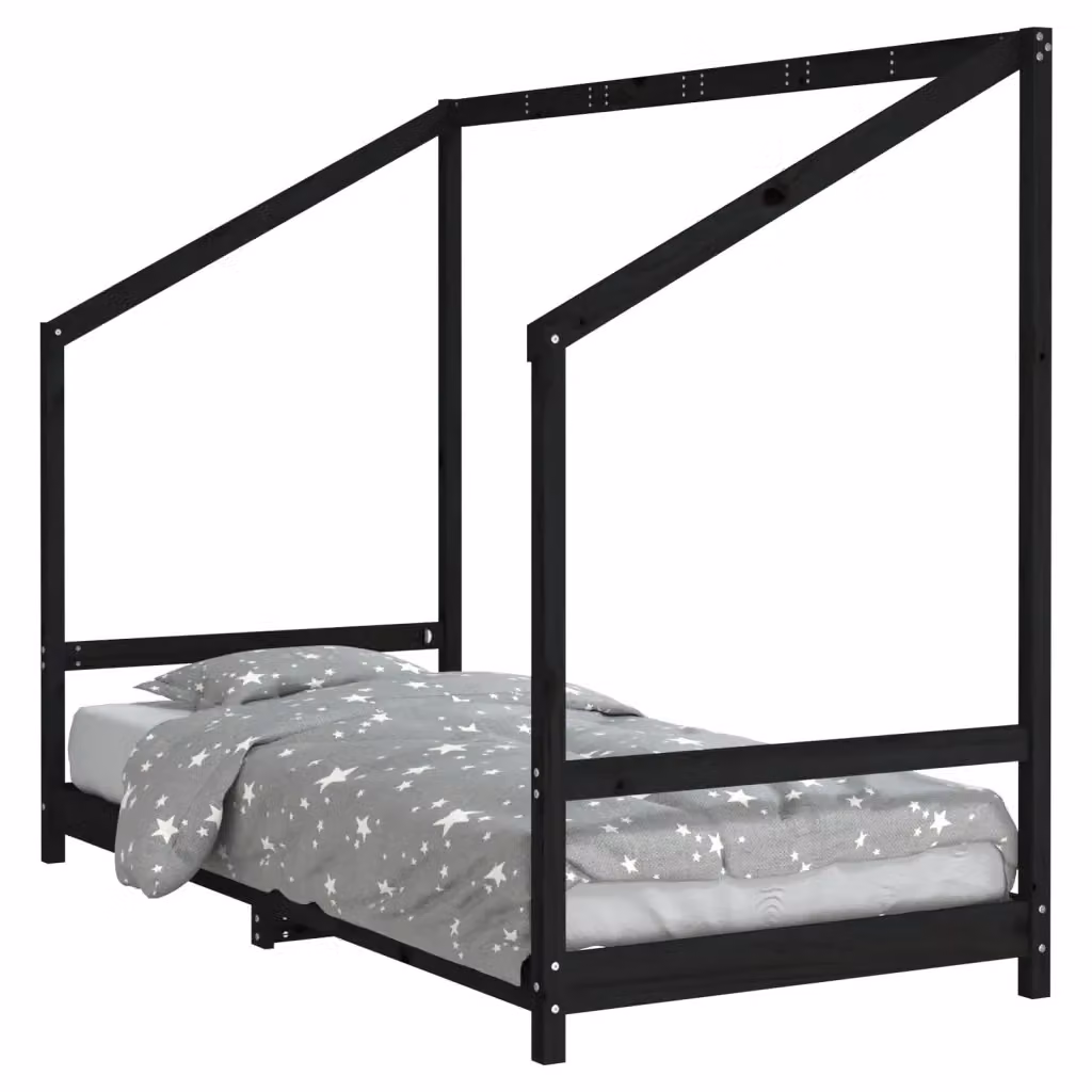 Giroletto per bambini vidaXL in legno massello di pino nero L/P/H: 200 x 90 x 151 cm – 2