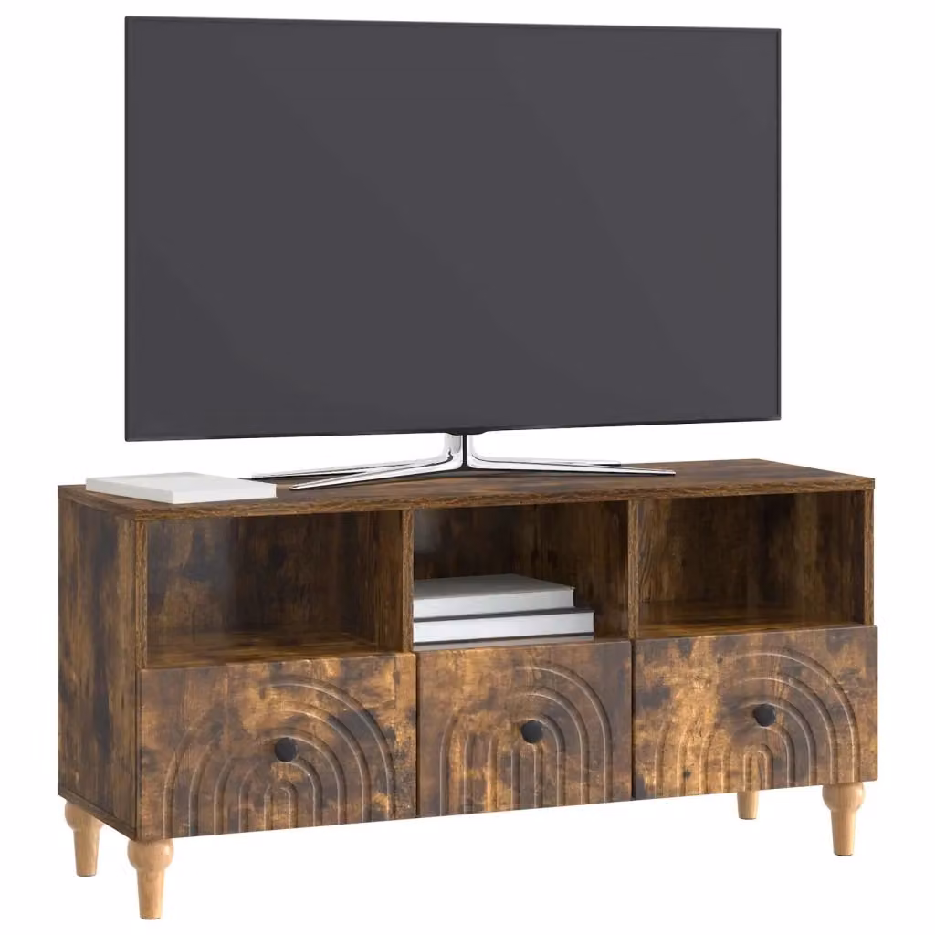 Mobile TV-Credenza Moderno Design In in Rovere Affumicato Marrone L: 102 cm, P: 34,5 cm, H: 50 cm – 2