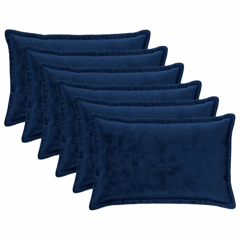 vidaXL Federa 6 pcs HOUTEN Blu navy 50 x 80 cm Flanella