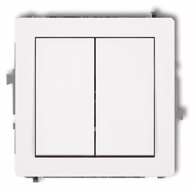 Interruttore a due pulsanti Karlik DECO, bianco opaco, da incasso