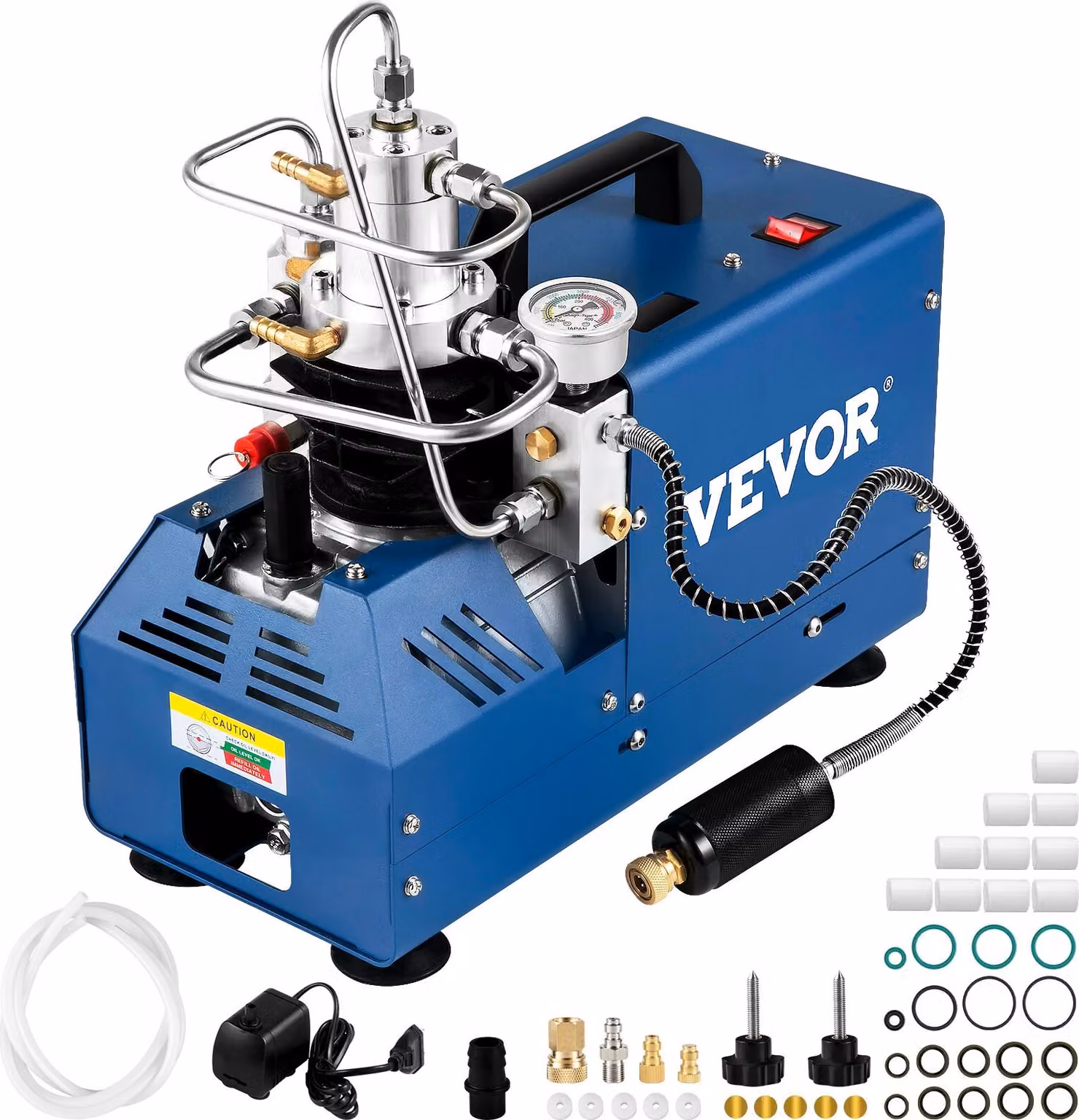 Compressore elettrico ad alta pressione 1800 W Compressore ad alta pressione Pcp 300 BAR Gonfiatore Pcp 1L/8min tempo di riempimento Compressore 40-50L/min Manuale