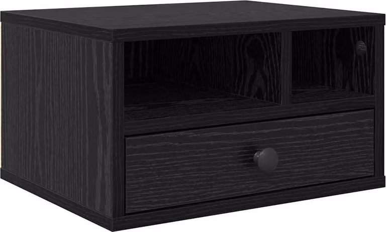 Supporto per Stampante con cassetto Rovere Nero 40 x 32 x 24 cm