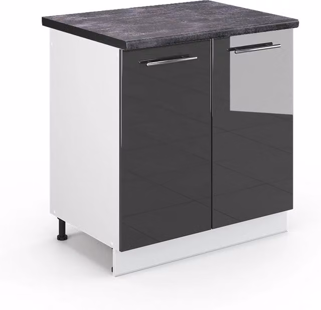 Mobile lavello cucina Fame-Line Antracite lucido/Bianco 80 cm, PL Antracite Vicco