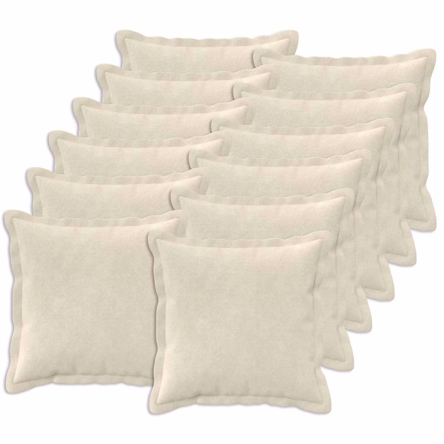 Set di 12 federe vidaXL HOUTEN in microfibra beige, L 40 x P 40 cm