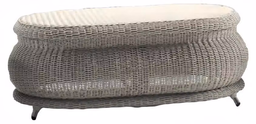 Couchtisch Hochwertig Designer Oval Grau Beistelltisch stilvolle Terrasse