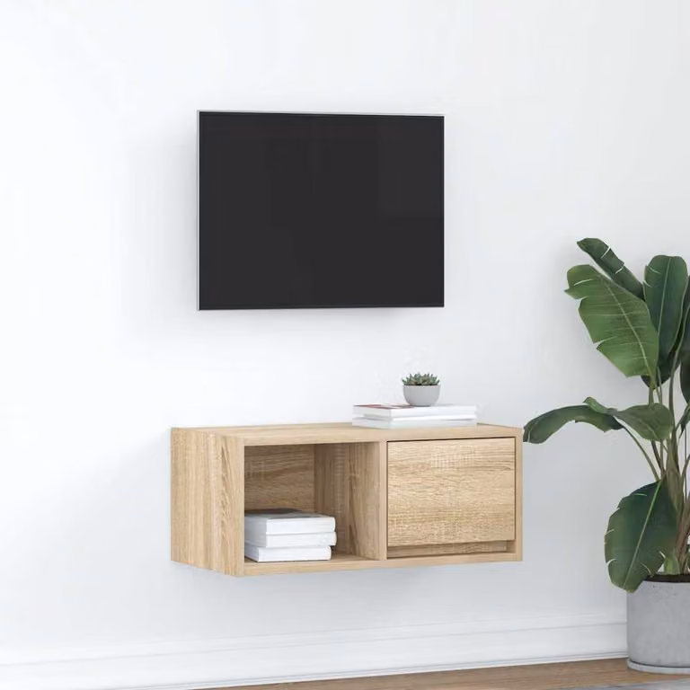 vidaXL Mobile Porta TV Rovere Sonoma Marrone in Legno Multistrato L: 60 cm, P: 31 cm, H: 25,5 cm