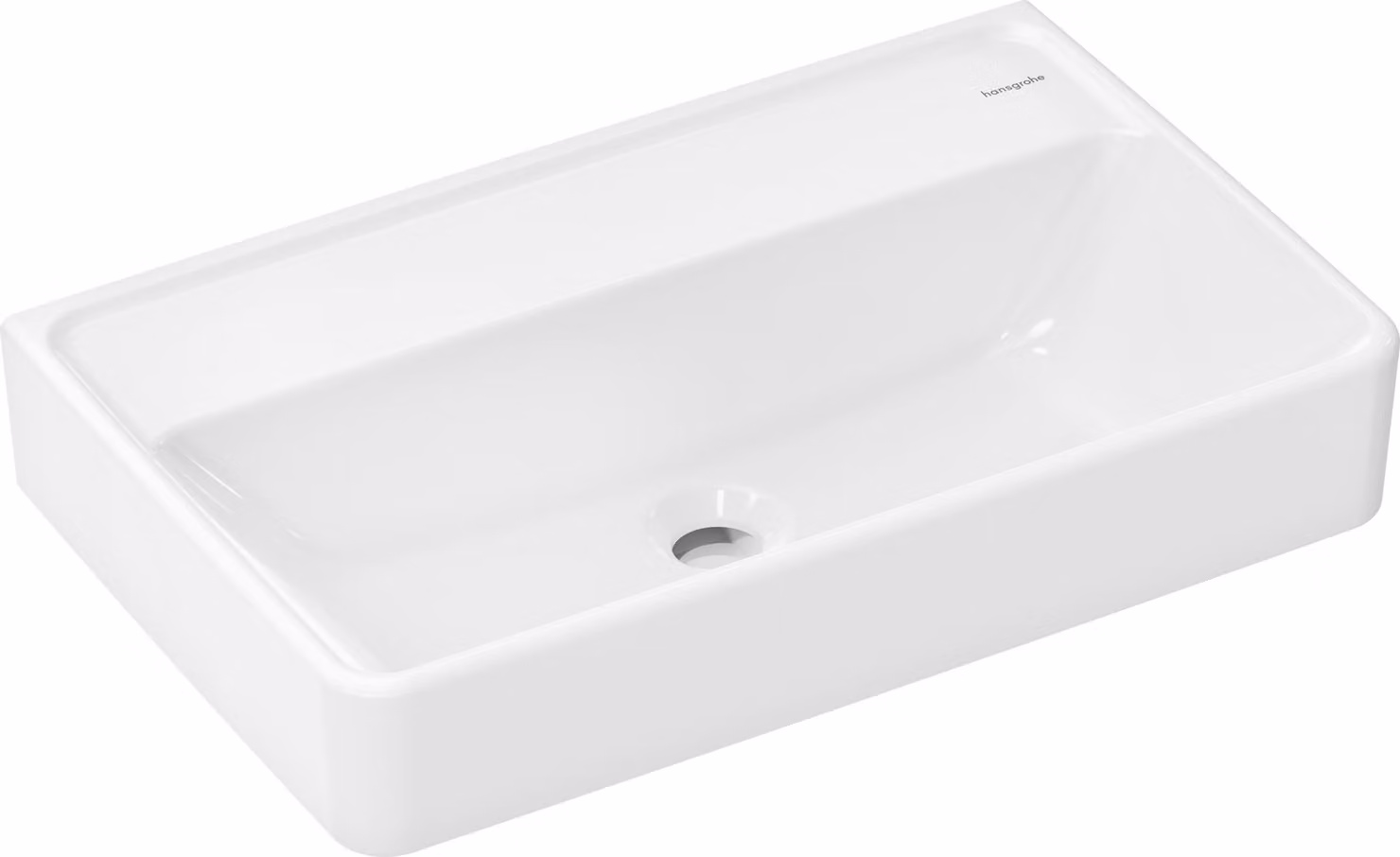 hansgrohe Xanuia Q lavabo compact, sans trou pour robinet, sans trop-plein, 600x370mm, SmartClean, blanc, 61127450, 61127450
