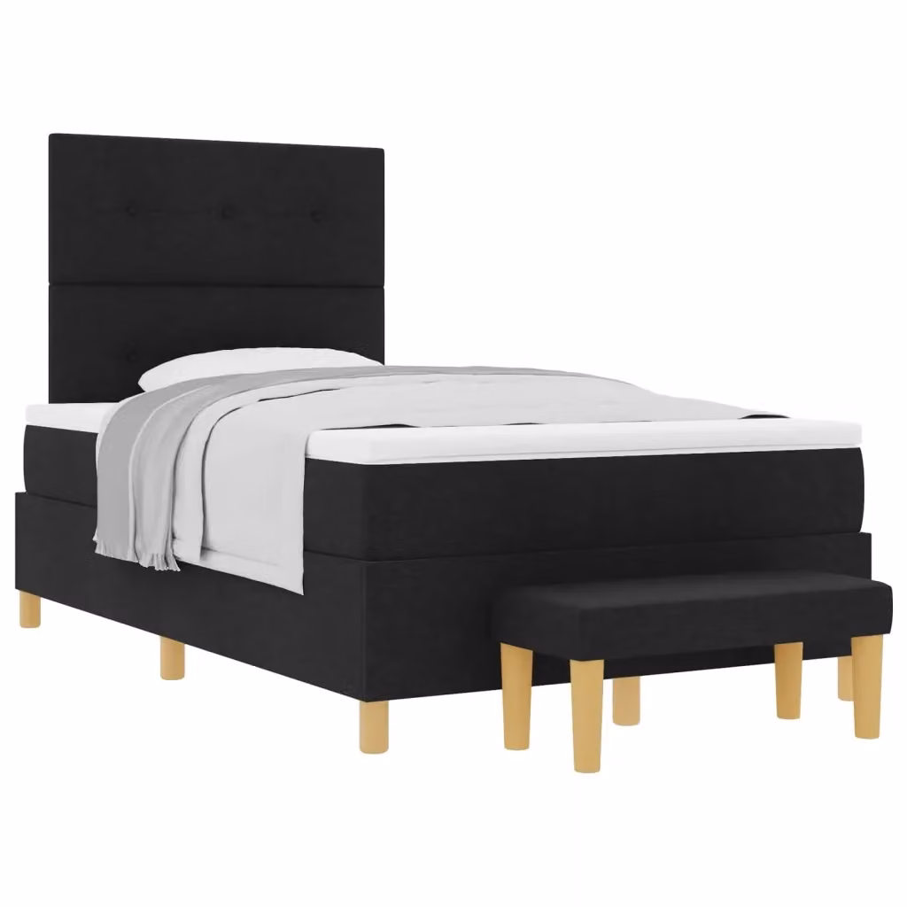 Letto a molle con materasso vidaXL in tessuto nero L/P/H: 120 x 200 x 128 cm – 2