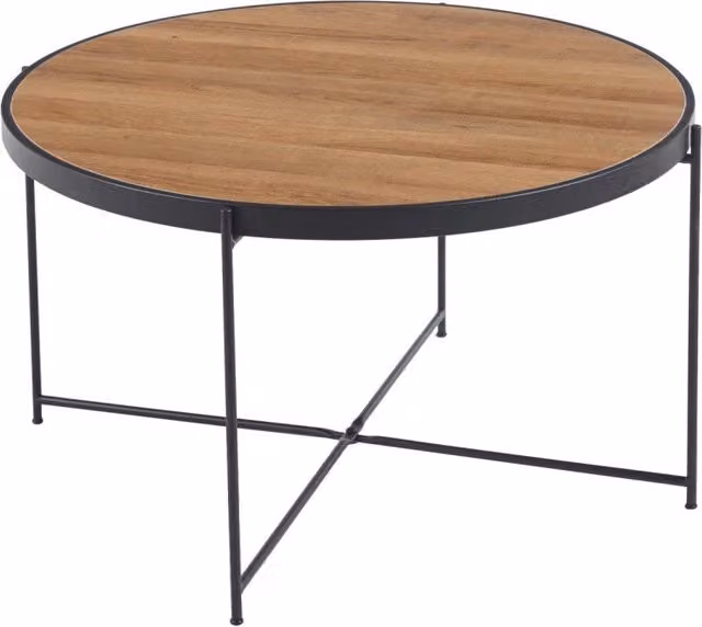 Tavolino rotondo Sven Casa Collection colore beige in legno naturale L: 70 cm, H: 40 cm