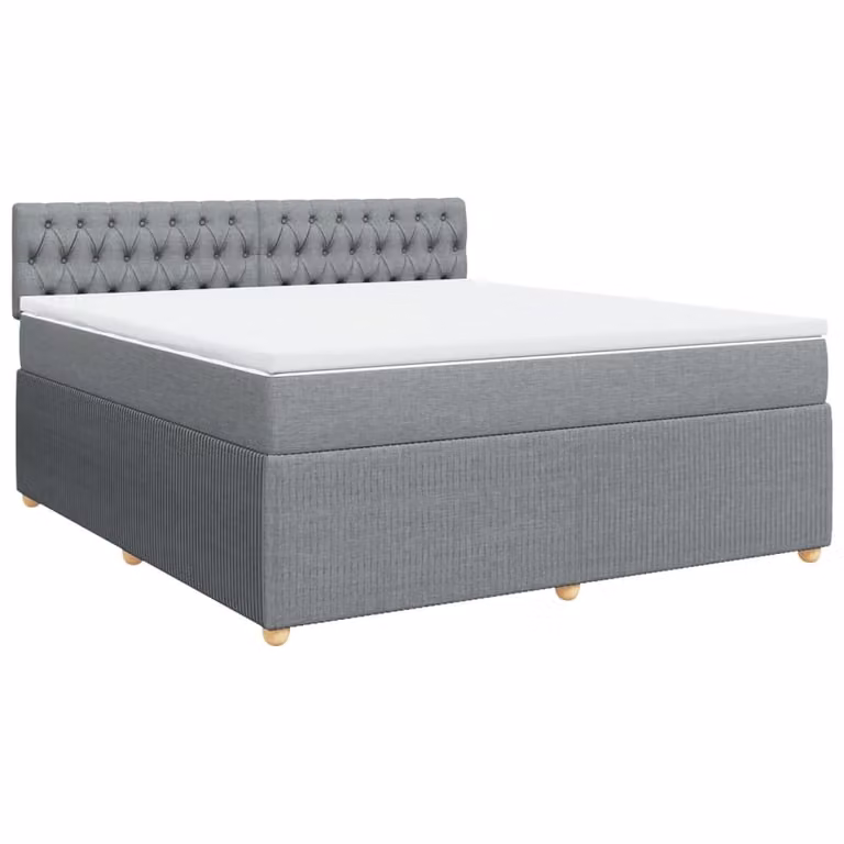 Giroletto a Molle con Materasso Grigio Chiaro180x200 cm Tessuto