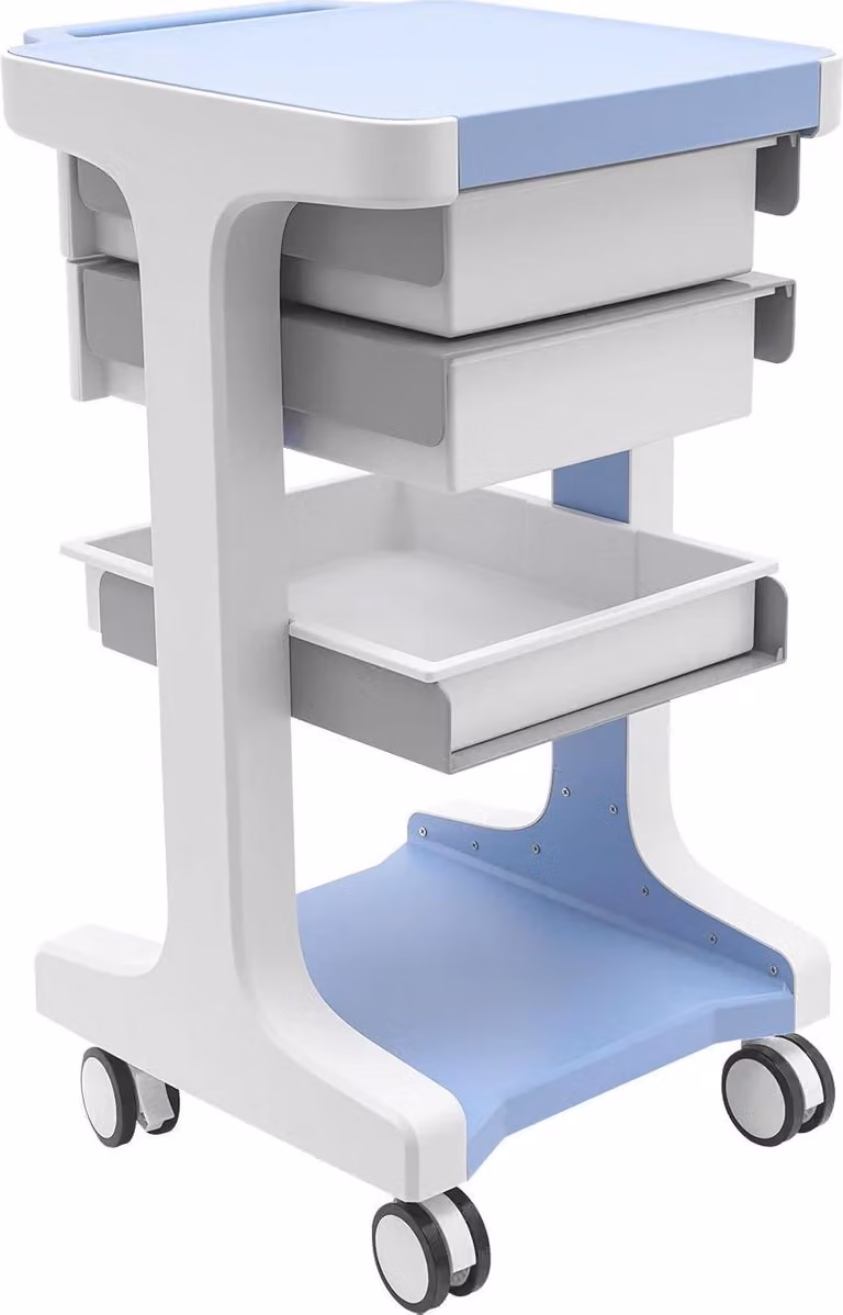 Carrello multiuso, design a 3 stadi, facile mobilità, blu