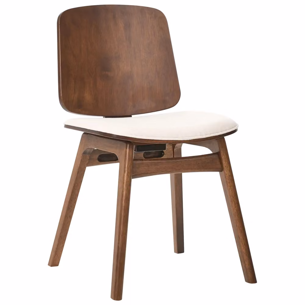 Set di 2 sedie da pranzo BELIANI in tessuto beige chiaro e legno di gomma marrone stile scandinavo – 2