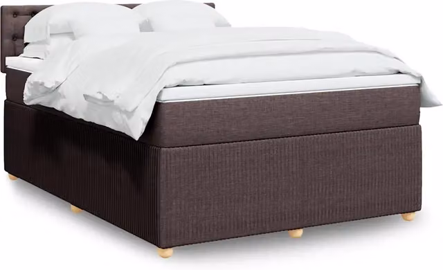Letto a molle con materasso ibrido vidaXL, colore marrone e bianco, L/P/H: 140 x 190 x 100,5 cm – 1