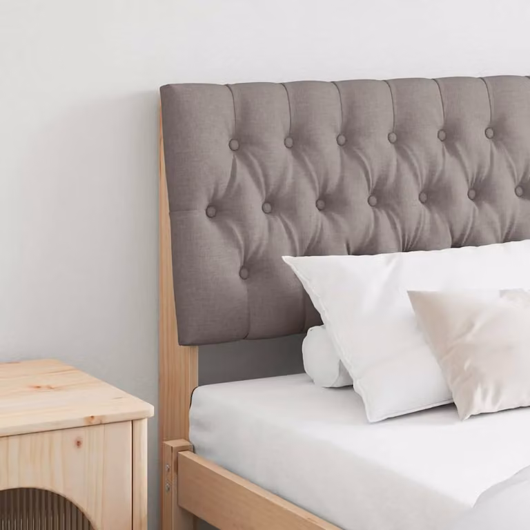 Testiera imbottita Talpa vidaXL in pino massello per camera da letto, disponibile in beige, marrone o grigio, larghezza: 180 cm