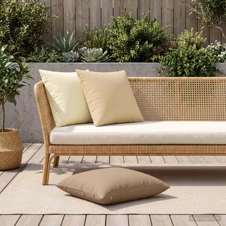 Set di 2 federe vidaXL HEERLEN color tortora in poliestere, L 60 x P 60 cm