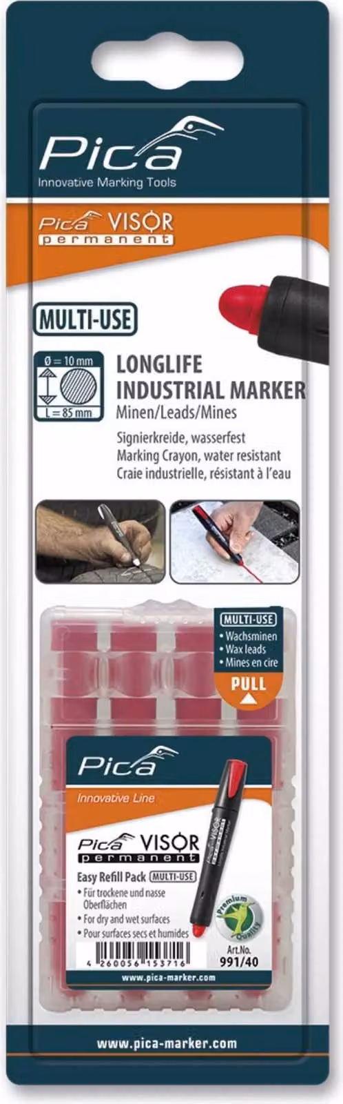 Set di ricariche permanenti Pica VISOR, rosso / SB
