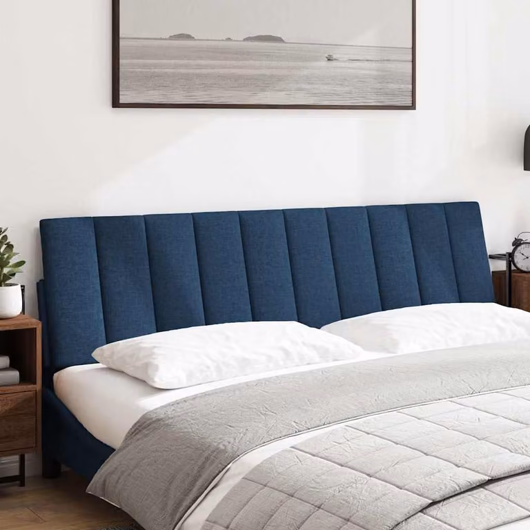 vidaXL Cuscino Testiera Hanko Blu 180 cm in Tessuto
