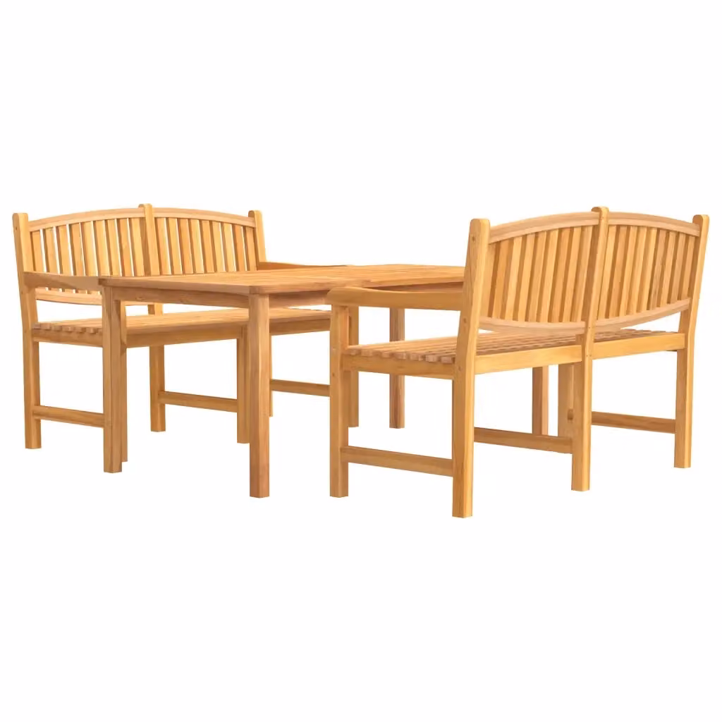 Set da pranzo per giardino vidaXL in legno di teak marrone composto da 3 pezzi – 2
