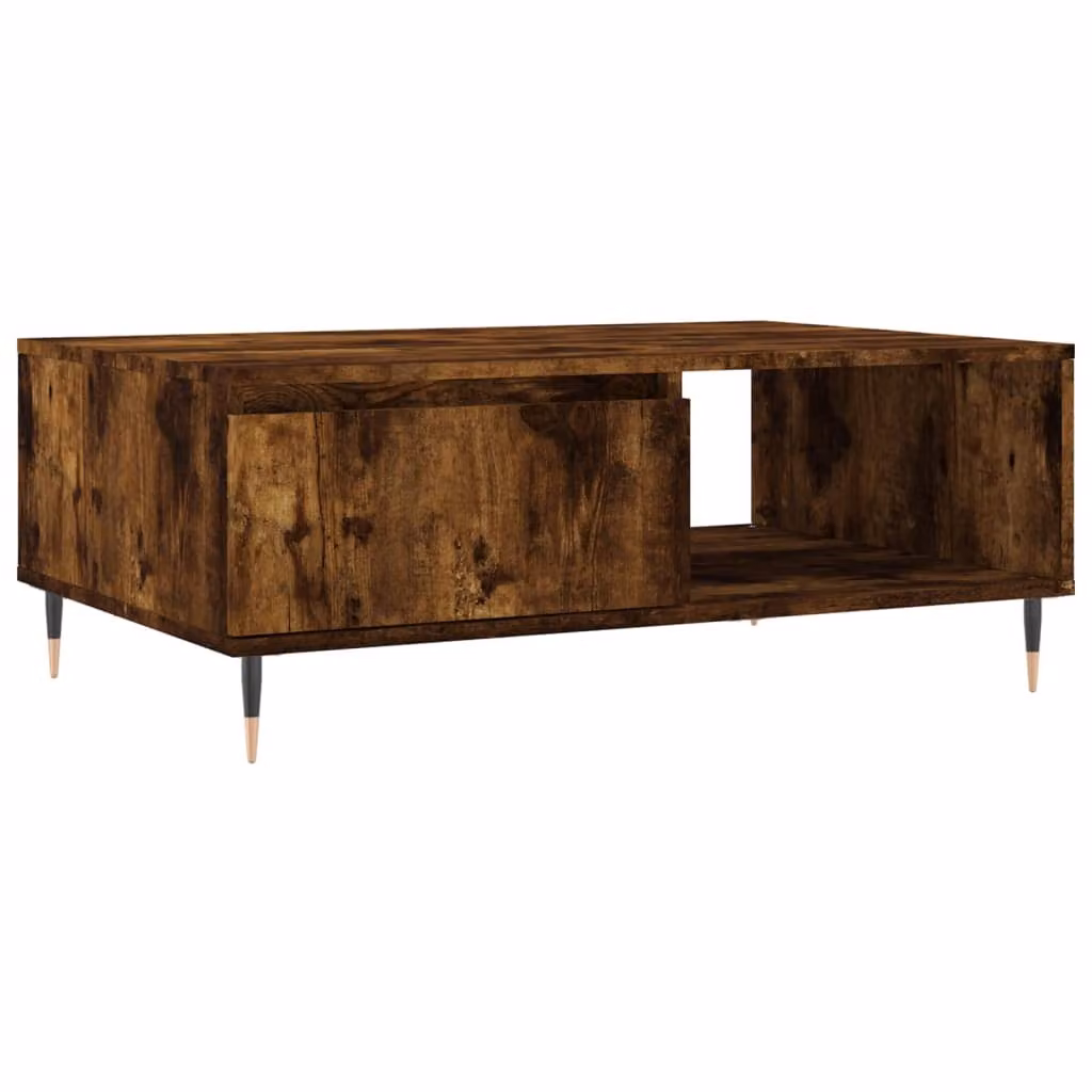Tavolino da Salotto Rovere Fumo 90x60x35cm in Legno Multistrato