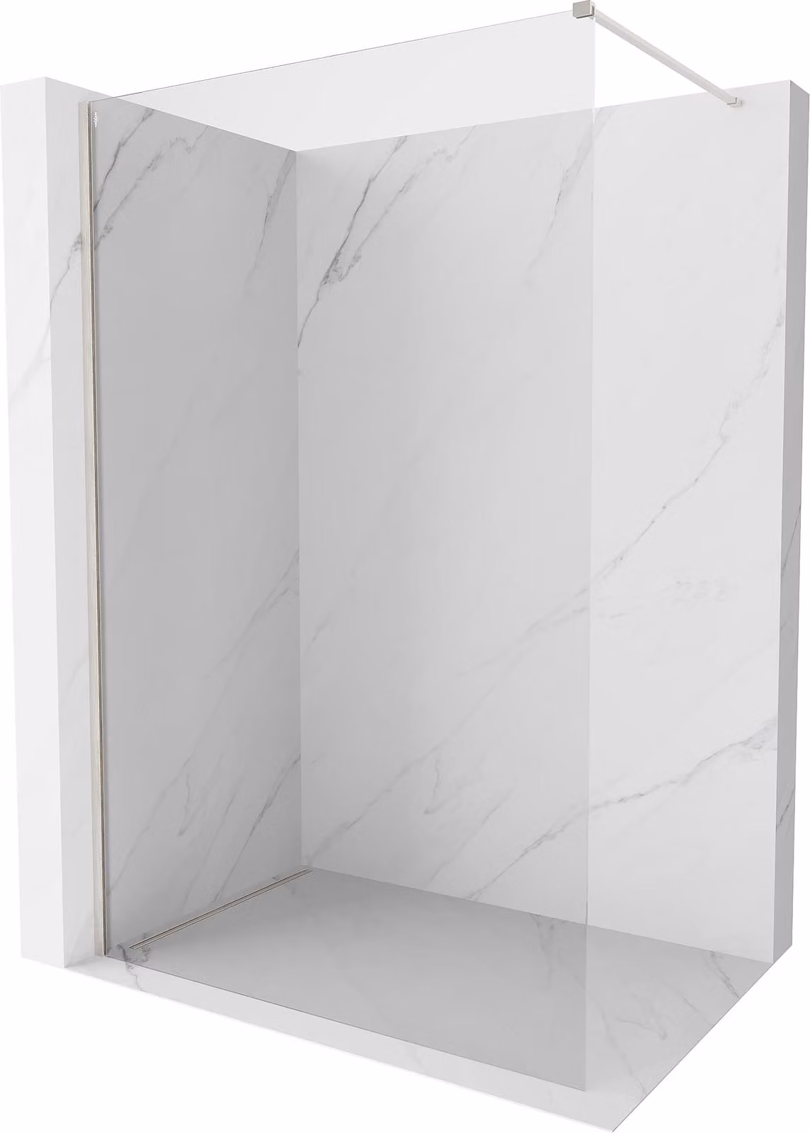 Mexen Kioto-X parete doccia Walk-in 60 x 200 cm, trasparente 10 mm, nichel spazzolato - 800-060-101-97-00-X