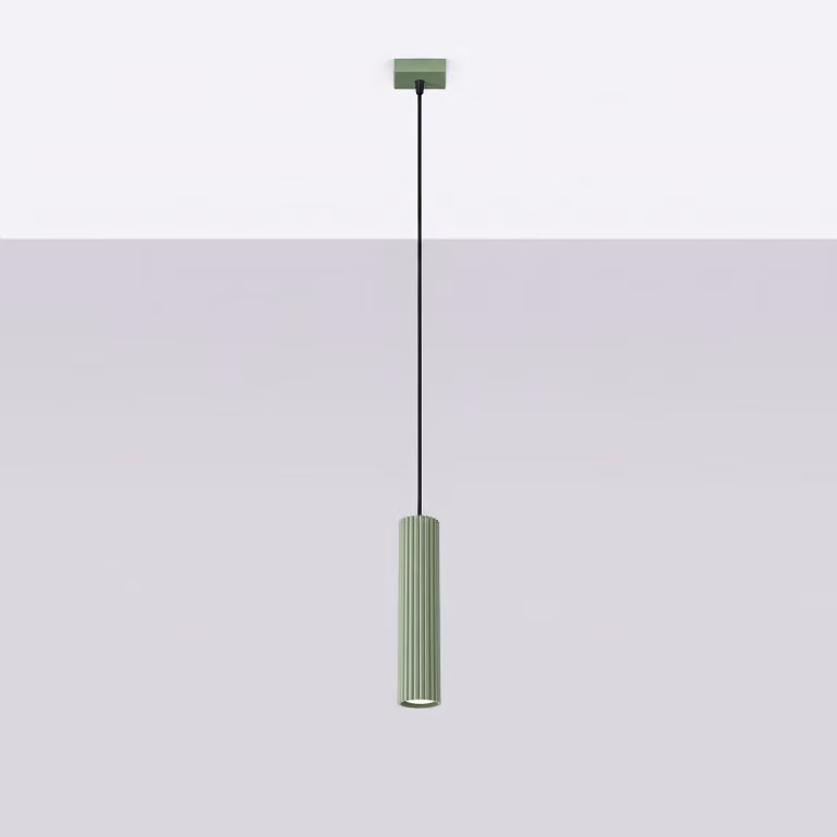 Lampada a sospensione KARBON 1 color salvia 1xGU10 10W in alluminio 118x8x8 cm Sollux Lighting