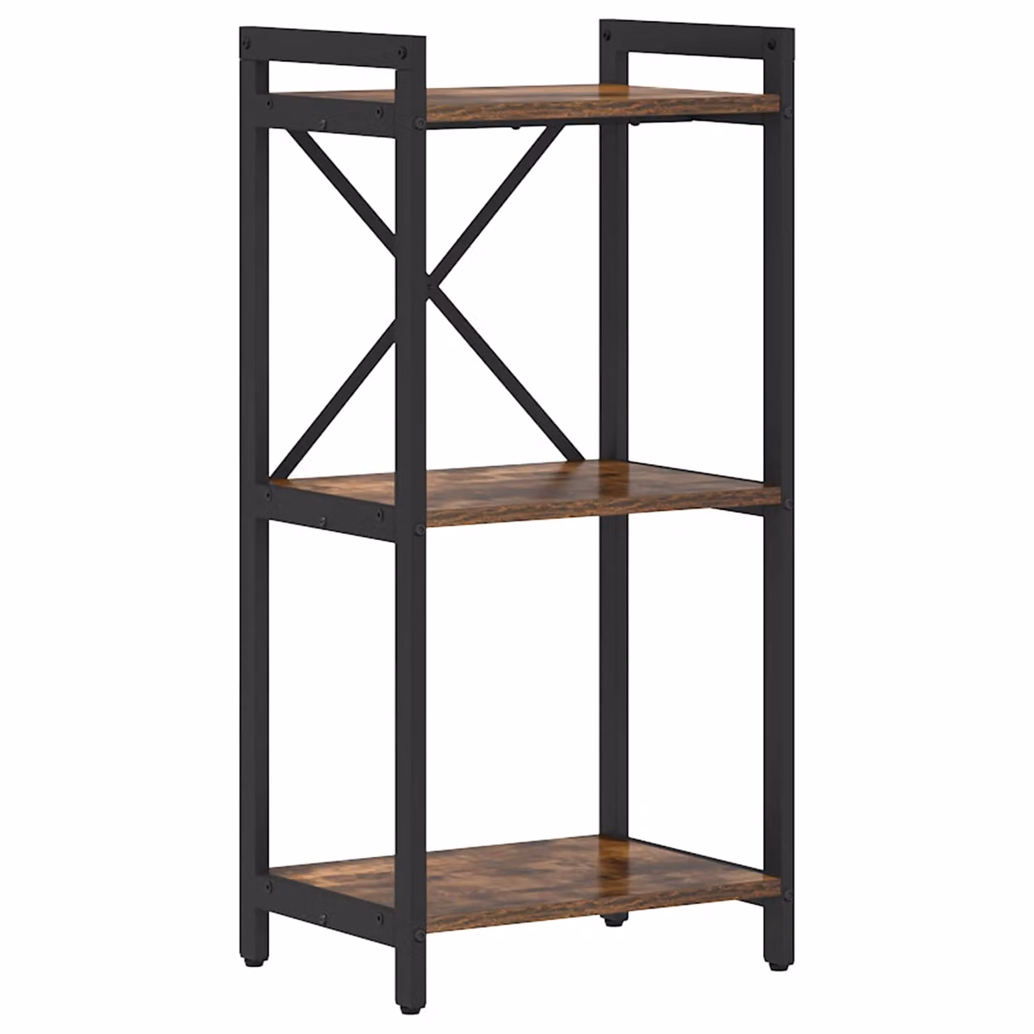 Libreria Industrial vidaXL in Legno e Metallo, Colore Marrone e Nero, L 40 cm x P 30 cm x H 85 cm